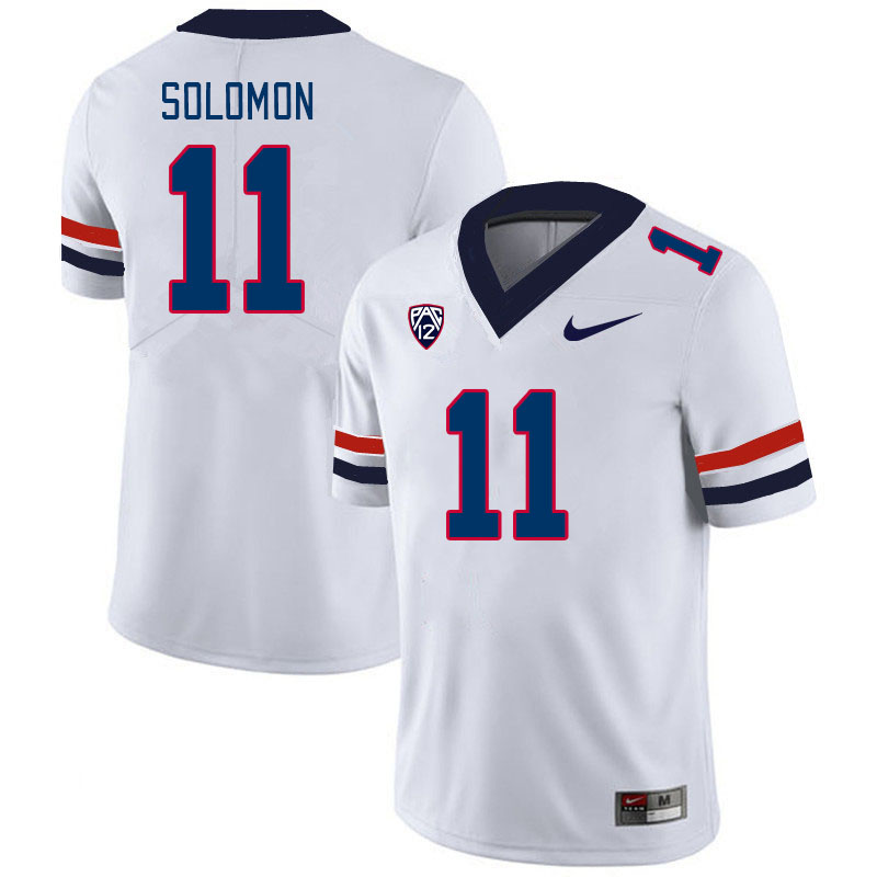 Men #11 Anthony Solomon Arizona Wildcats College Football Jerseys Stitched-White - Click Image to Close